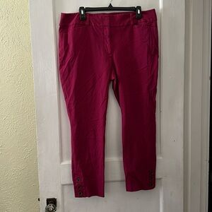 Loft Outlet Boho Magenta Pink Skinny Ankle Cropped Chino Pants